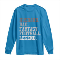 Husband Dad Fantasy Football Legend Long Sleeve Shirt Retro Fathers Day - Wonder Print Shop