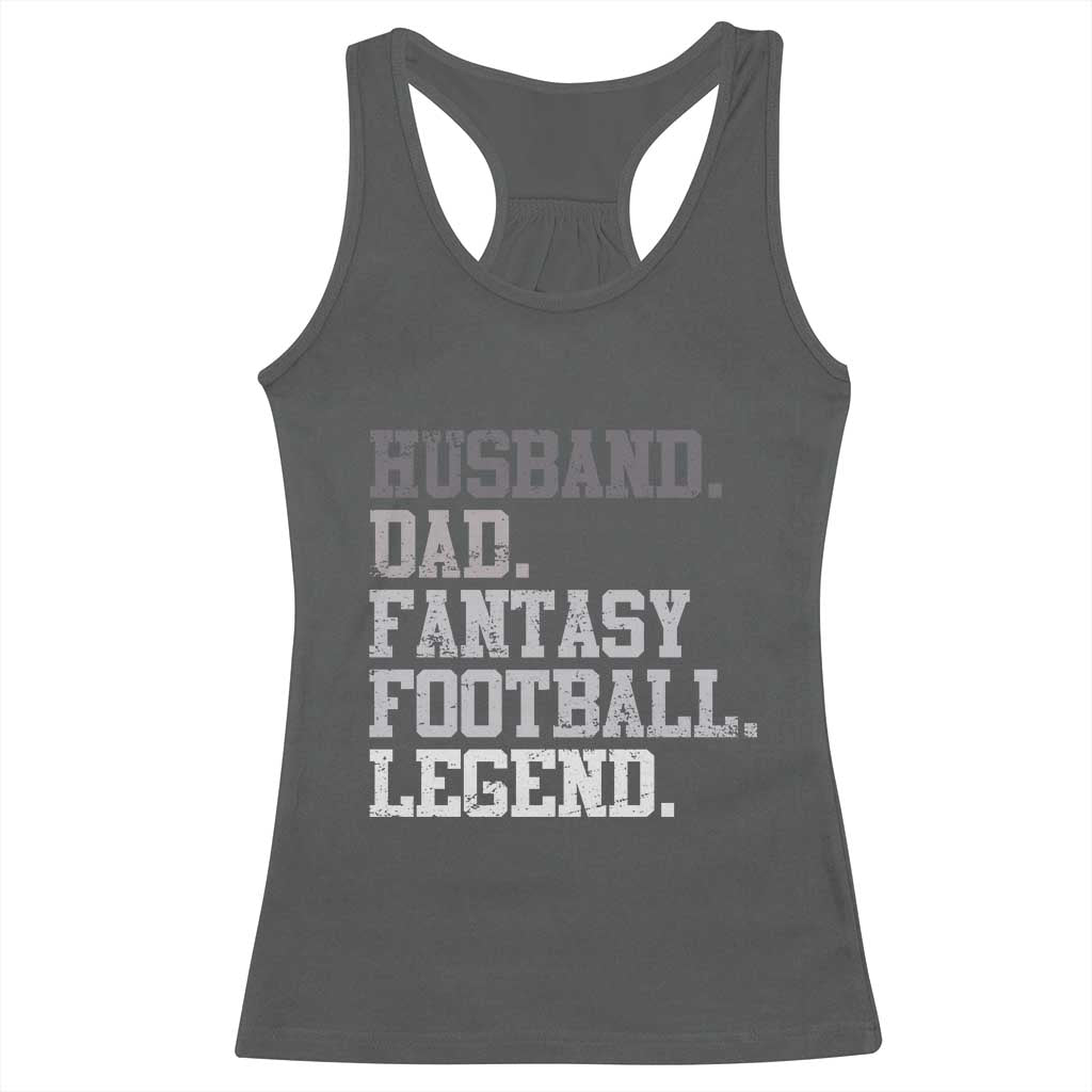 Husband Dad Fantasy Football Legend Racerback Tank Top Retro Fathers Day - Wonder Print Shop