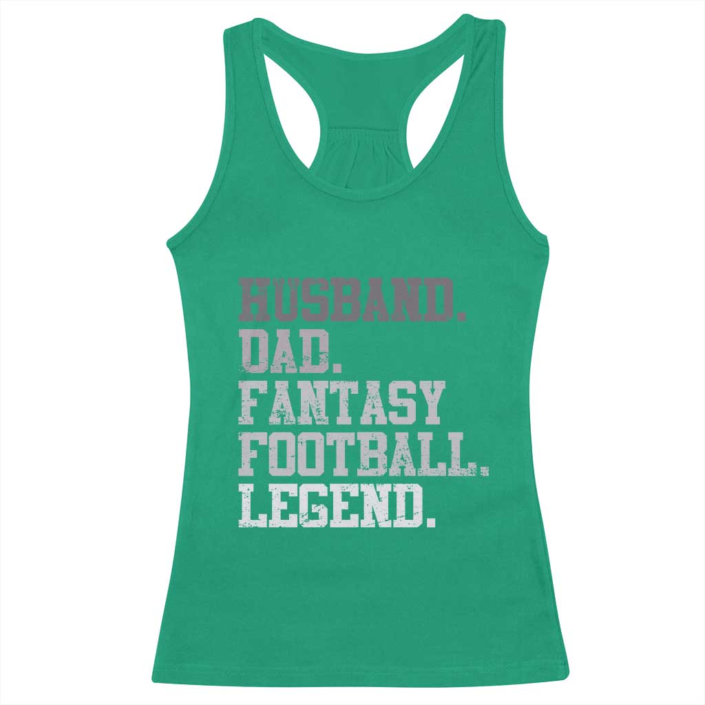Husband Dad Fantasy Football Legend Racerback Tank Top Retro Fathers Day - Wonder Print Shop
