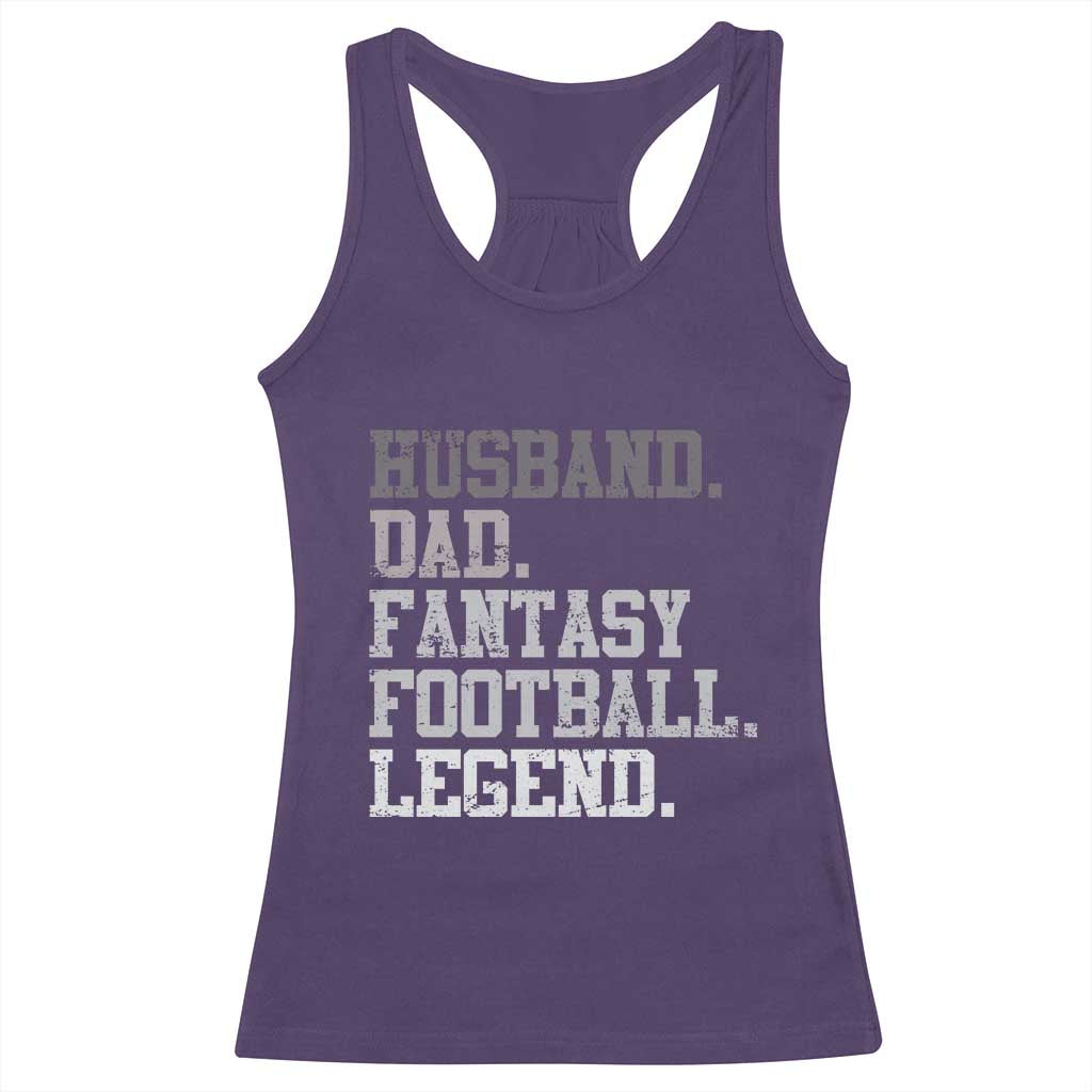 Husband Dad Fantasy Football Legend Racerback Tank Top Retro Fathers Day - Wonder Print Shop