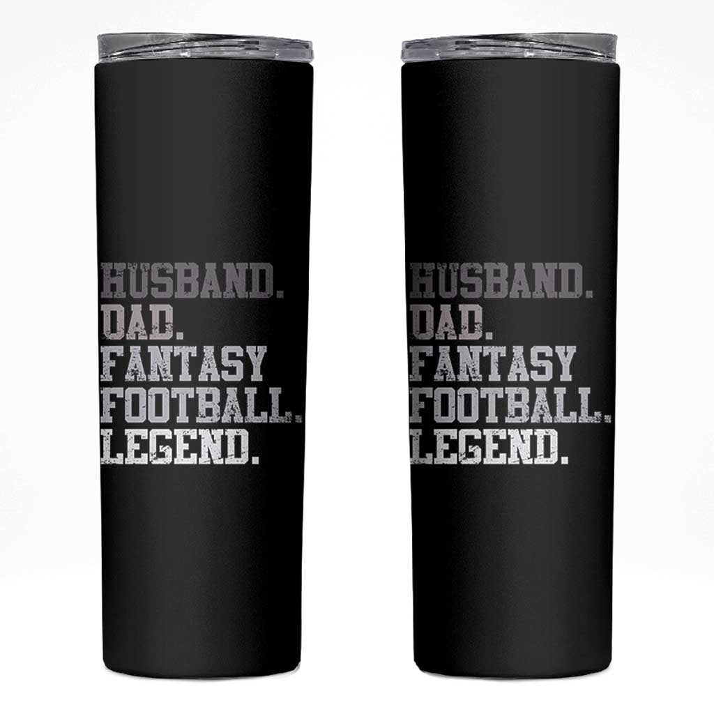 Husband Dad Fantasy Football Legend Skinny Tumbler Retro Fathers Day - Wonder Print Shop