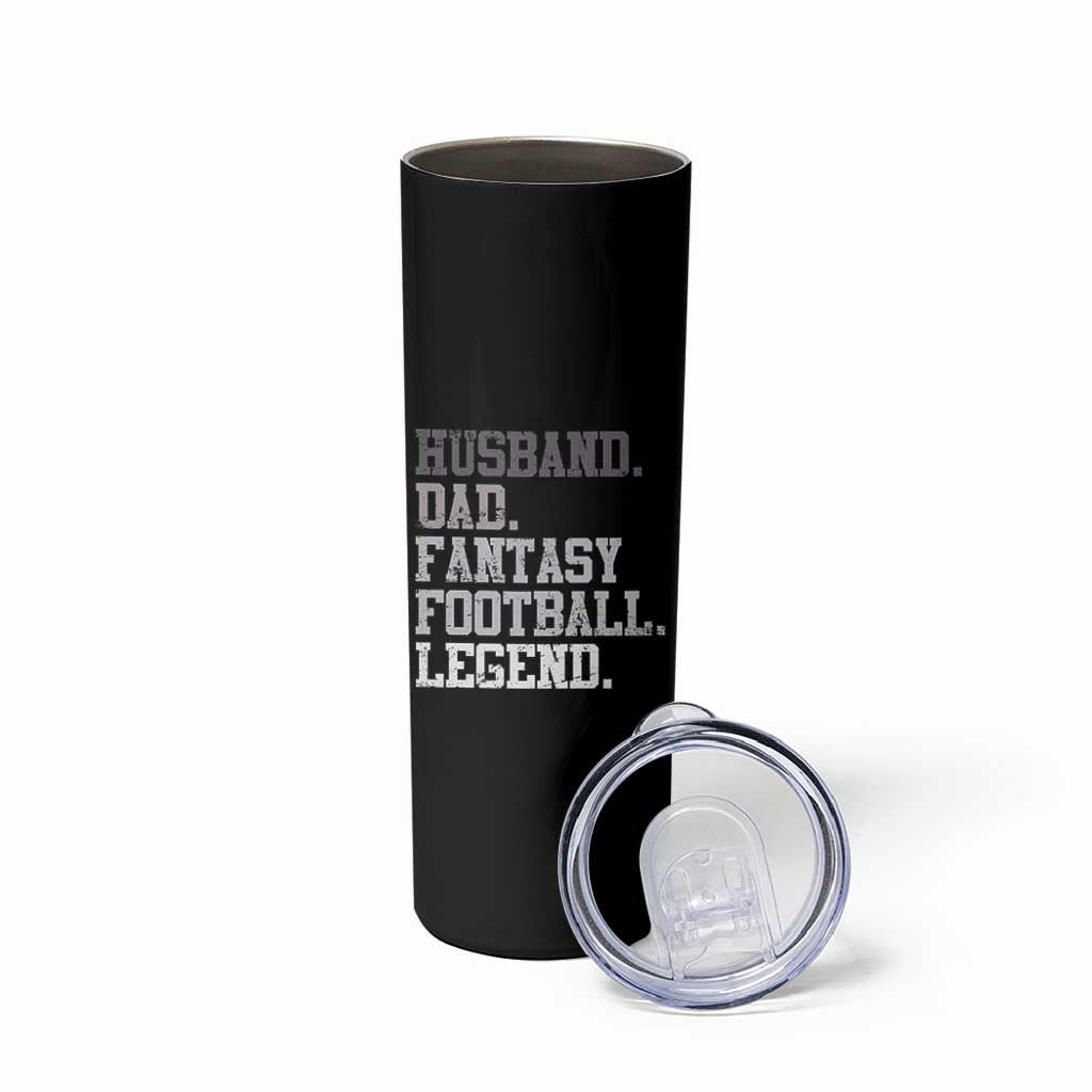 Husband Dad Fantasy Football Legend Skinny Tumbler Retro Fathers Day - Wonder Print Shop
