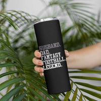 Husband Dad Fantasy Football Legend Skinny Tumbler Retro Fathers Day - Wonder Print Shop