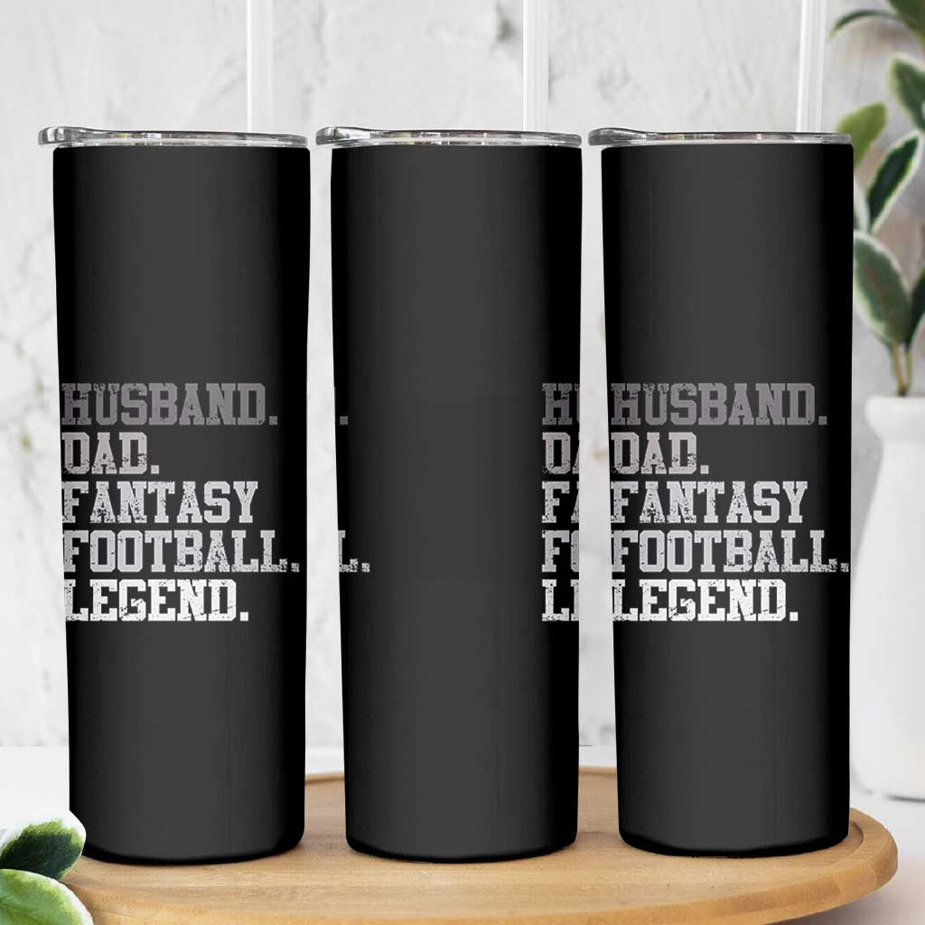 Husband Dad Fantasy Football Legend Skinny Tumbler Retro Fathers Day - Wonder Print Shop