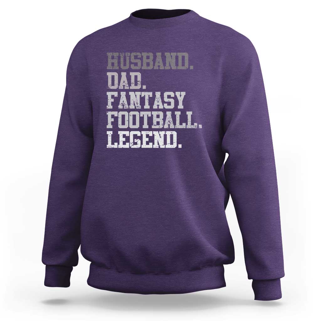 Husband Dad Fantasy Football Legend Sweatshirt Retro Fathers Day - Wonder Print Shop