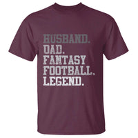 Husband Dad Fantasy Football Legend T Shirt Retro Fathers Day - Wonder Print Shop