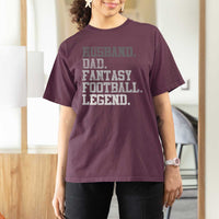 Husband Dad Fantasy Football Legend T Shirt For Women Retro Fathers Day - Wonder Print Shop