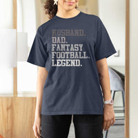 Husband Dad Fantasy Football Legend T Shirt For Women Retro Fathers Day - Wonder Print Shop