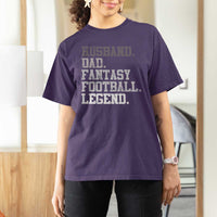 Husband Dad Fantasy Football Legend T Shirt For Women Retro Fathers Day - Wonder Print Shop