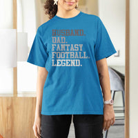 Husband Dad Fantasy Football Legend T Shirt For Women Retro Fathers Day - Wonder Print Shop