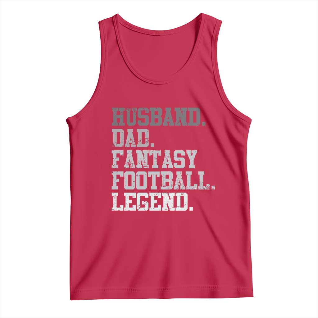 Husband Dad Fantasy Football Legend Tank Top Retro Fathers Day - Wonder Print Shop