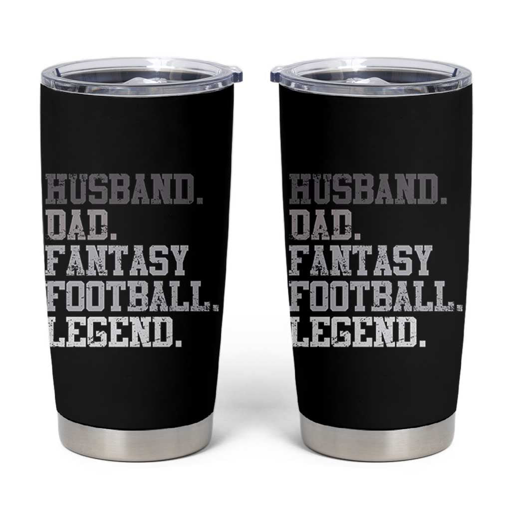Husband Dad Fantasy Football Legend Tumbler Cup Retro Fathers Day - Wonder Print Shop