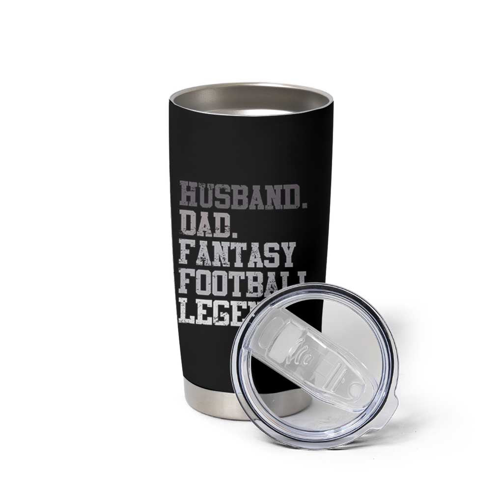 Husband Dad Fantasy Football Legend Tumbler Cup Retro Fathers Day - Wonder Print Shop