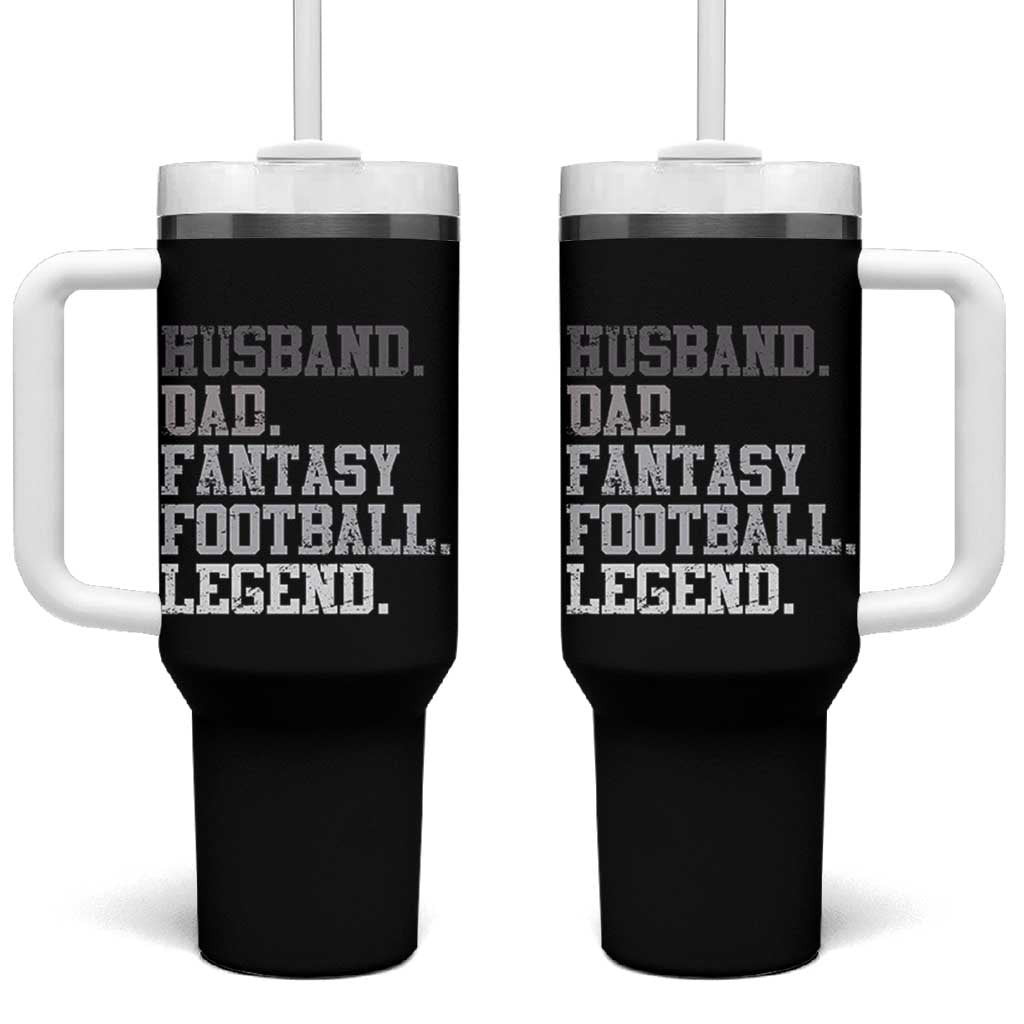 Husband Dad Fantasy Football Legend Tumbler With Handle Retro Fathers Day - Wonder Print Shop