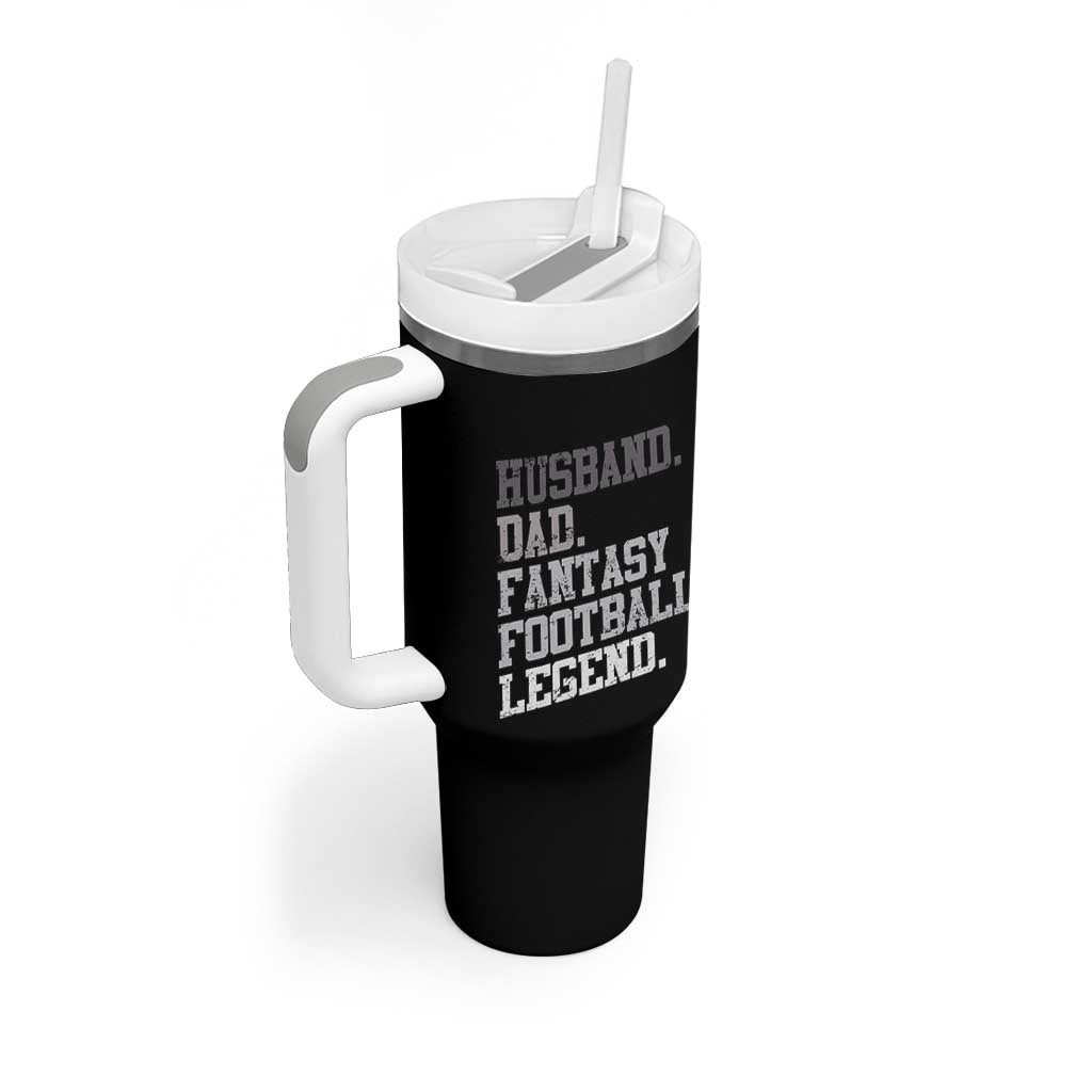 Husband Dad Fantasy Football Legend Tumbler With Handle Retro Fathers Day - Wonder Print Shop