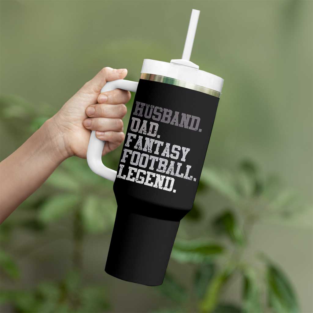 Husband Dad Fantasy Football Legend Tumbler With Handle Retro Fathers Day - Wonder Print Shop