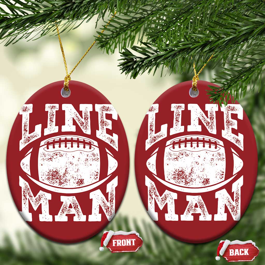 Football Linemen Christmas Ornament Vintage Offensive Lineman - Wonder Print Shop