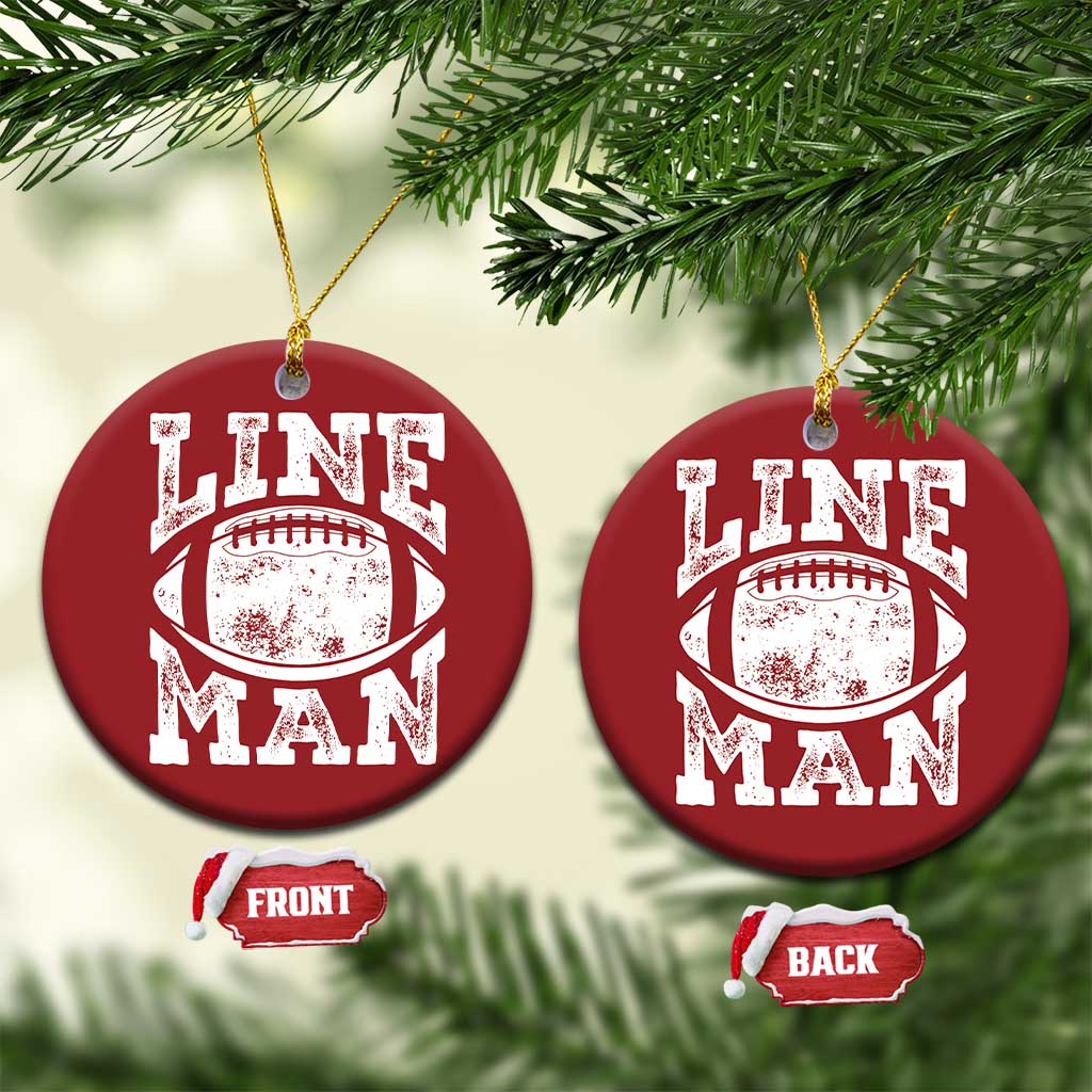 Football Linemen Christmas Ornament Vintage Offensive Lineman - Wonder Print Shop