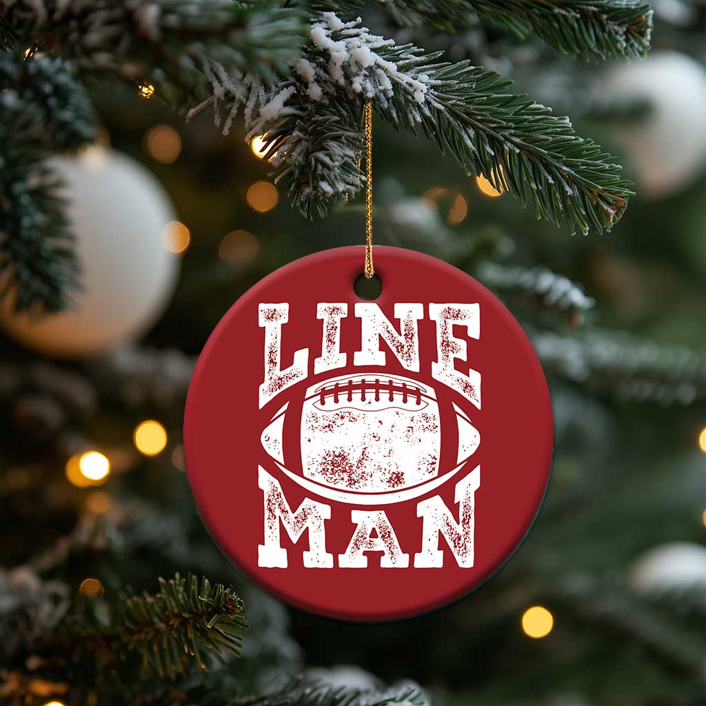 Football Linemen Christmas Ornament Vintage Offensive Lineman - Wonder Print Shop