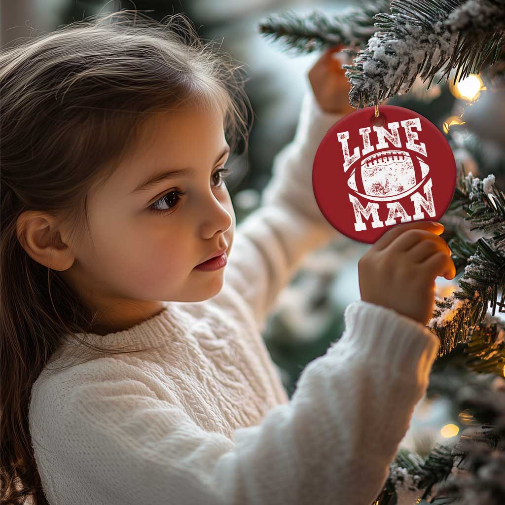 Football Linemen Christmas Ornament Vintage Offensive Lineman - Wonder Print Shop