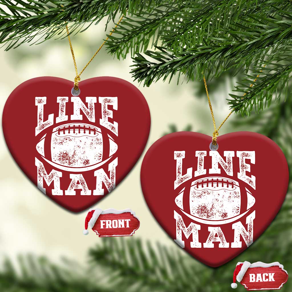 Football Linemen Christmas Ornament Vintage Offensive Lineman - Wonder Print Shop