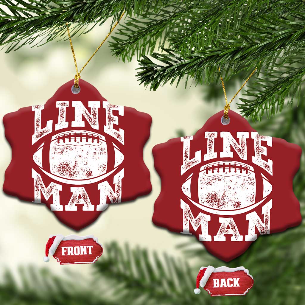 Football Linemen Christmas Ornament Vintage Offensive Lineman - Wonder Print Shop