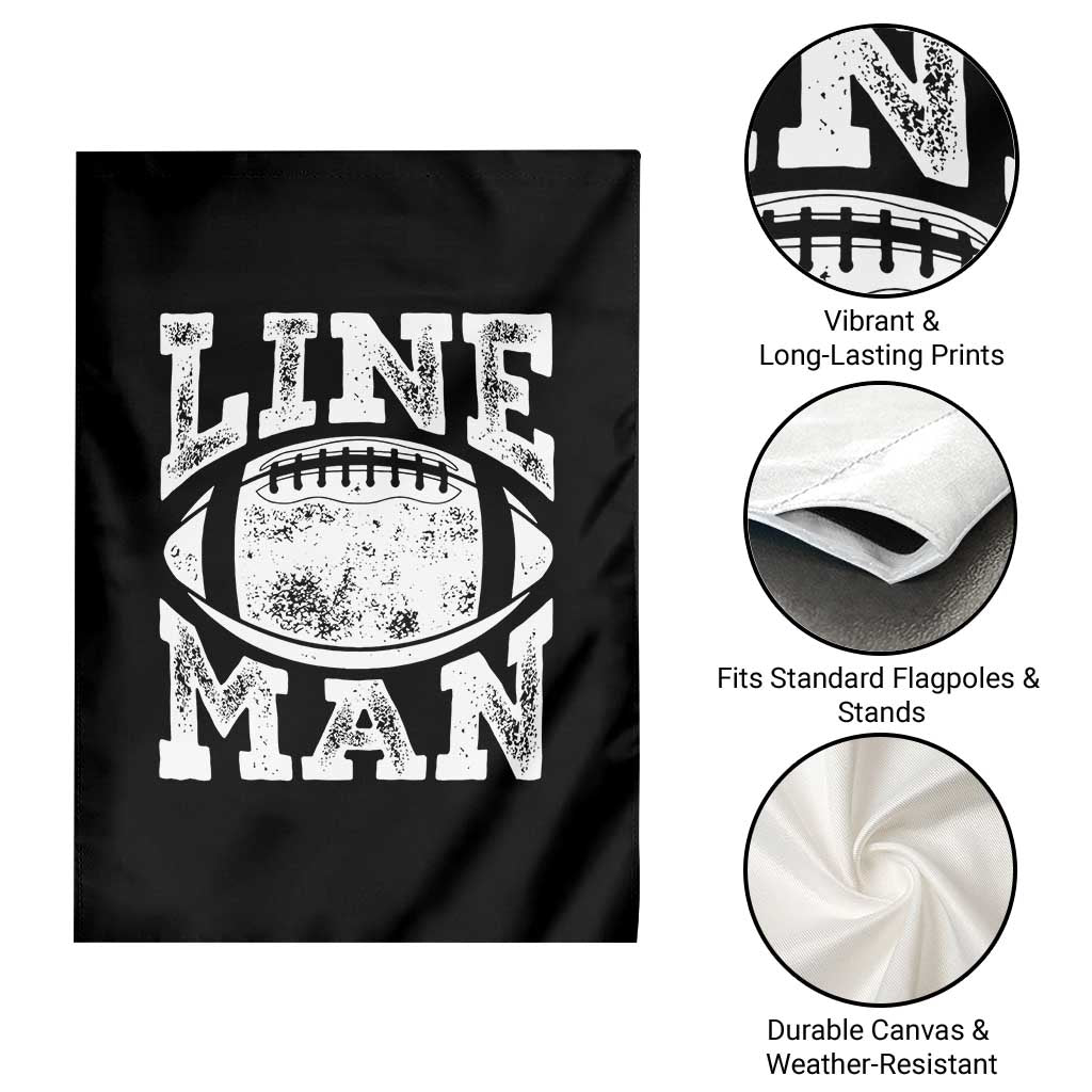 Football Linemen Garden Flag Vintage Offensive Lineman - Wonder Print Shop