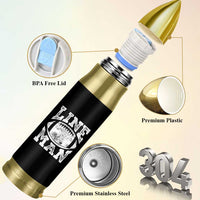 Football Linemen Bullet Tumbler Vintage Offensive Lineman - Wonder Print Shop