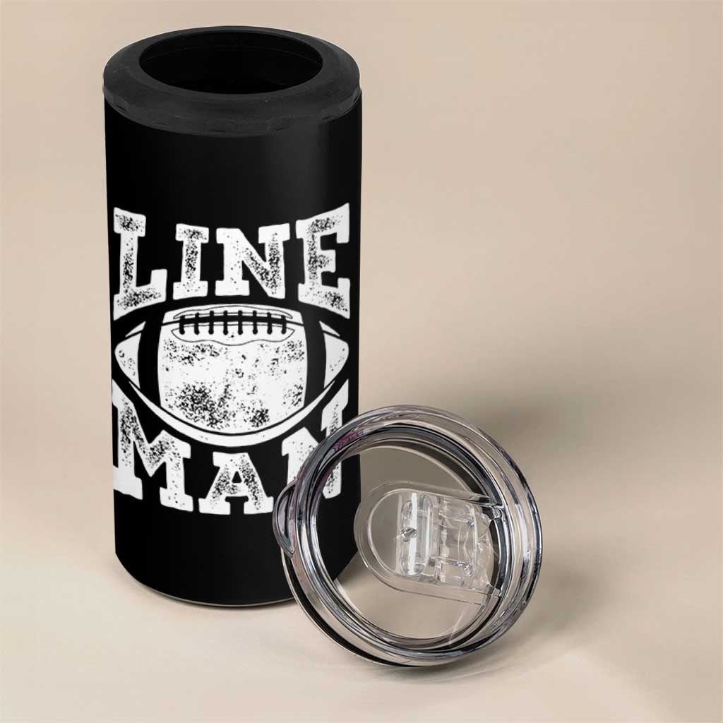 Football Linemen 4 in 1 Can Cooler Tumbler Vintage Offensive Lineman - Wonder Print Shop