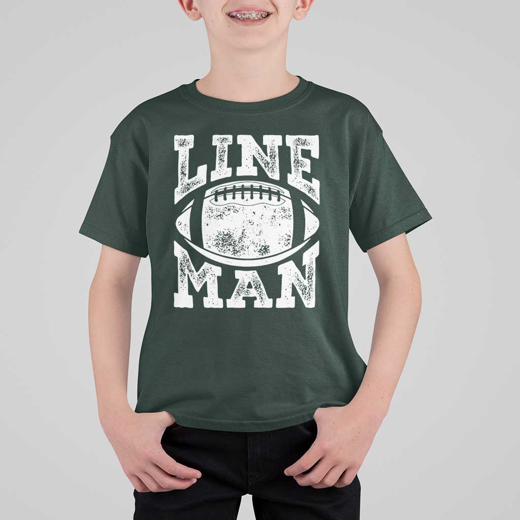 Football Linemen T Shirt For Kid Vintage Offensive Lineman - Wonder Print Shop