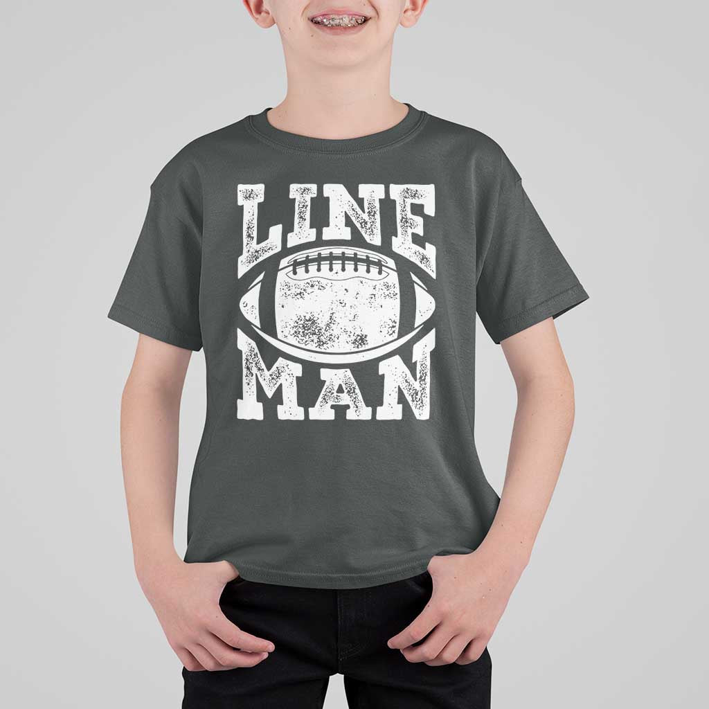 Football Linemen T Shirt For Kid Vintage Offensive Lineman - Wonder Print Shop