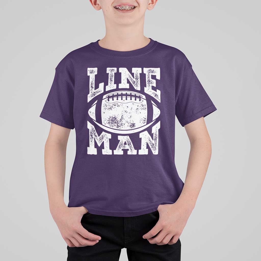 Football Linemen T Shirt For Kid Vintage Offensive Lineman - Wonder Print Shop