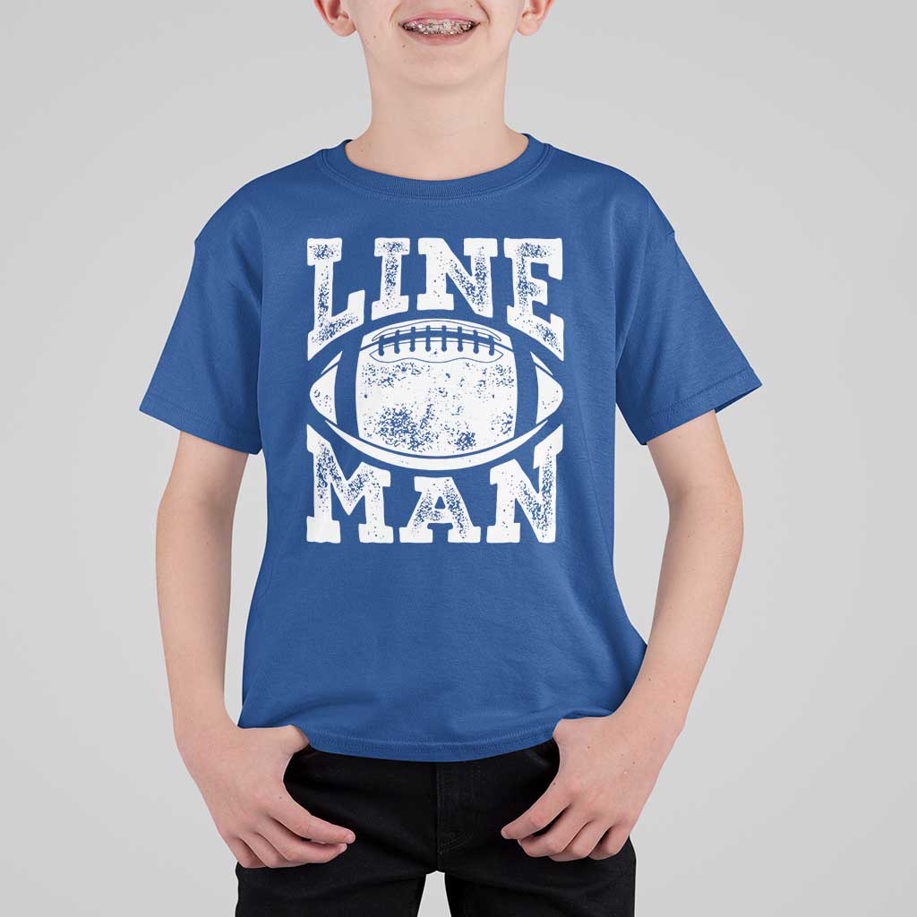 Football Linemen T Shirt For Kid Vintage Offensive Lineman - Wonder Print Shop