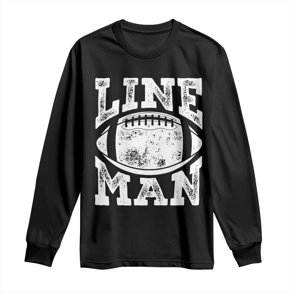 Football Linemen Long Sleeve Shirt Vintage Offensive Lineman - Wonder Print Shop