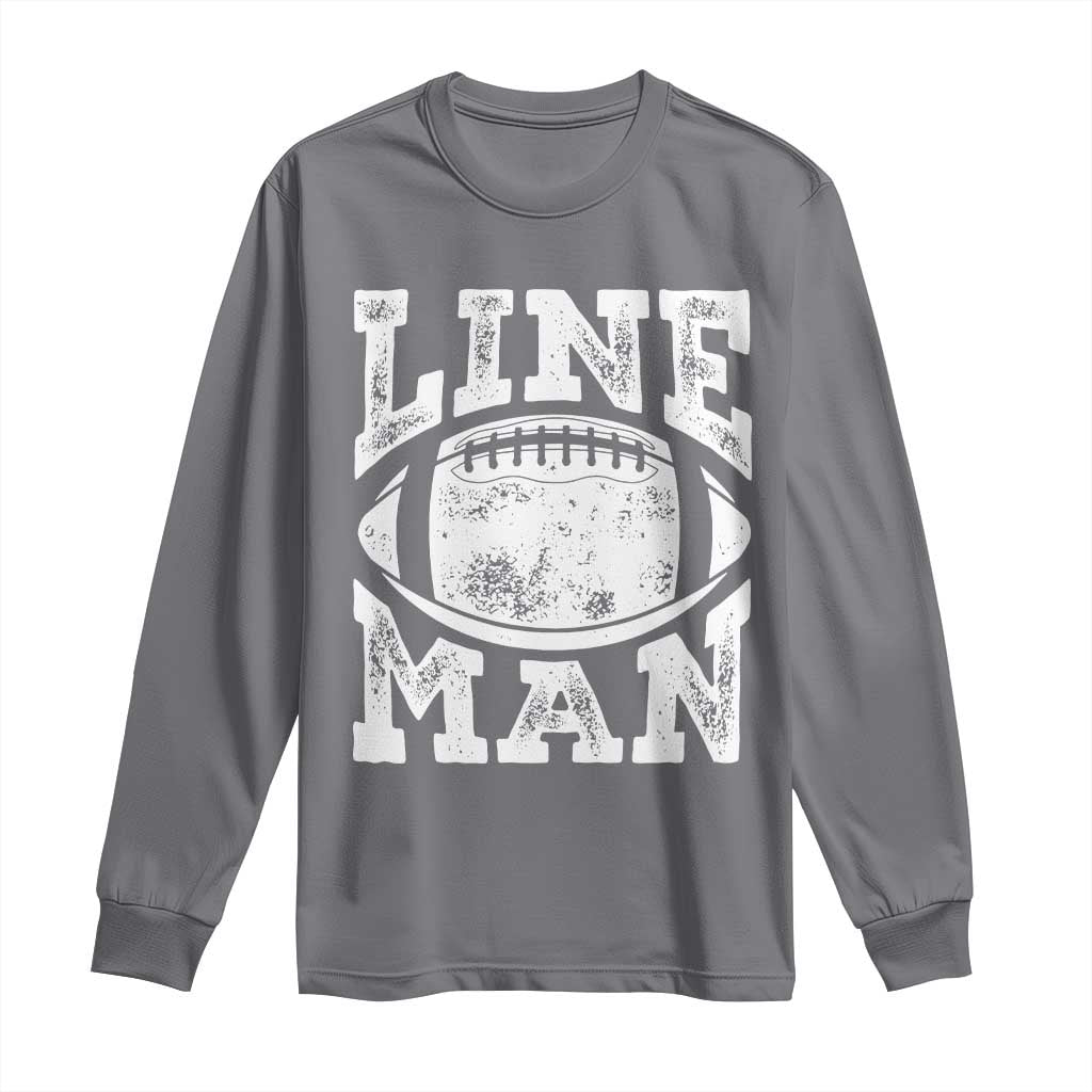 Football Linemen Long Sleeve Shirt Vintage Offensive Lineman - Wonder Print Shop