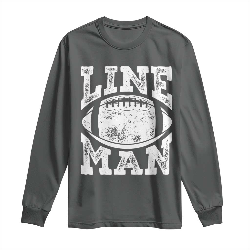 Football Linemen Long Sleeve Shirt Vintage Offensive Lineman - Wonder Print Shop