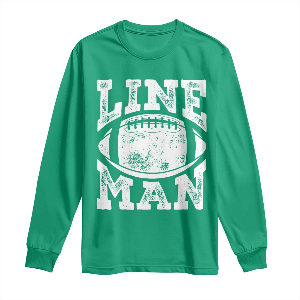 Football Linemen Long Sleeve Shirt Vintage Offensive Lineman - Wonder Print Shop