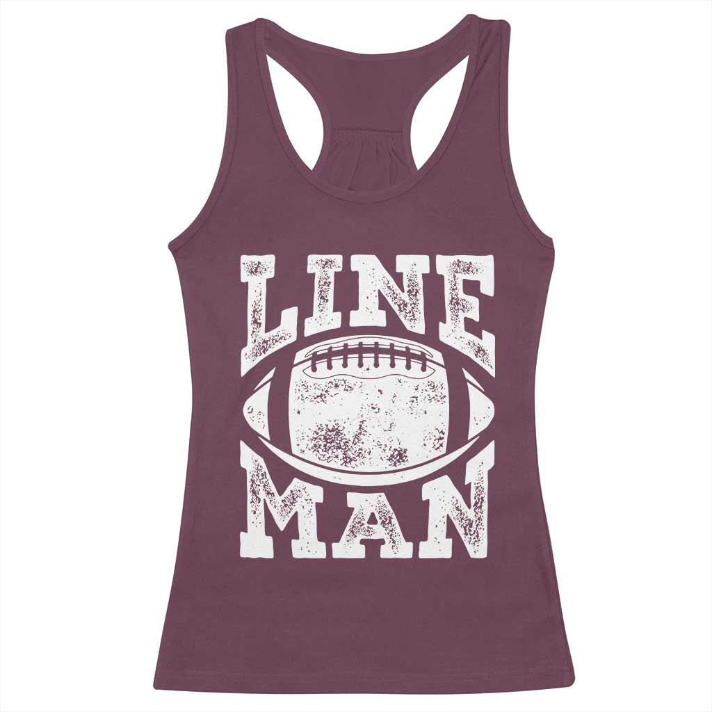 Football Linemen Racerback Tank Top Vintage Offensive Lineman - Wonder Print Shop