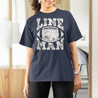 Football Linemen T Shirt For Women Vintage Offensive Lineman - Wonder Print Shop