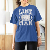 Football Linemen T Shirt For Women Vintage Offensive Lineman - Wonder Print Shop