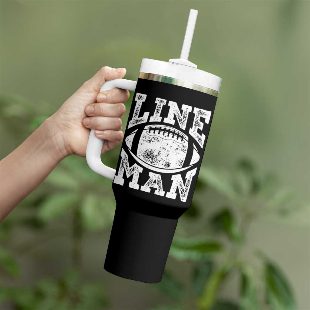 Football Linemen Tumbler With Handle Vintage Offensive Lineman - Wonder Print Shop