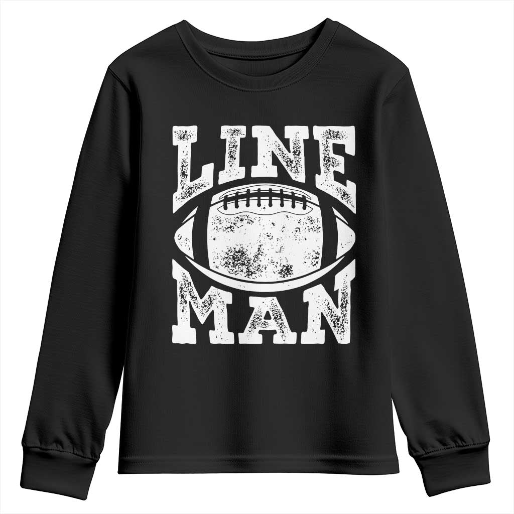 Football Linemen Youth Sweatshirt Vintage Offensive Lineman - Wonder Print Shop