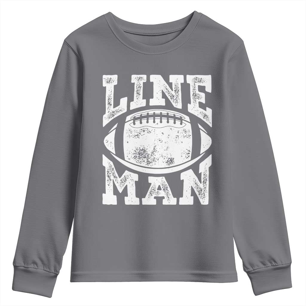 Football Linemen Youth Sweatshirt Vintage Offensive Lineman - Wonder Print Shop
