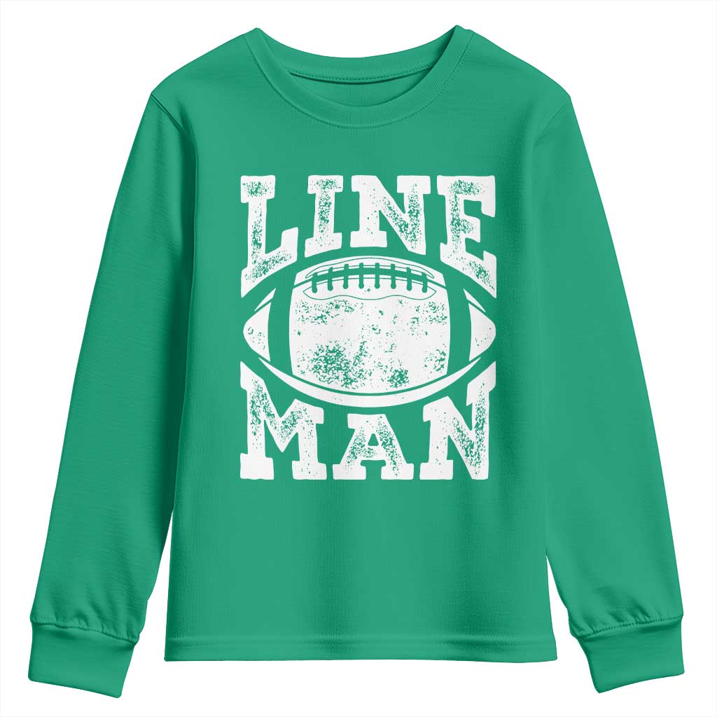 Football Linemen Youth Sweatshirt Vintage Offensive Lineman - Wonder Print Shop