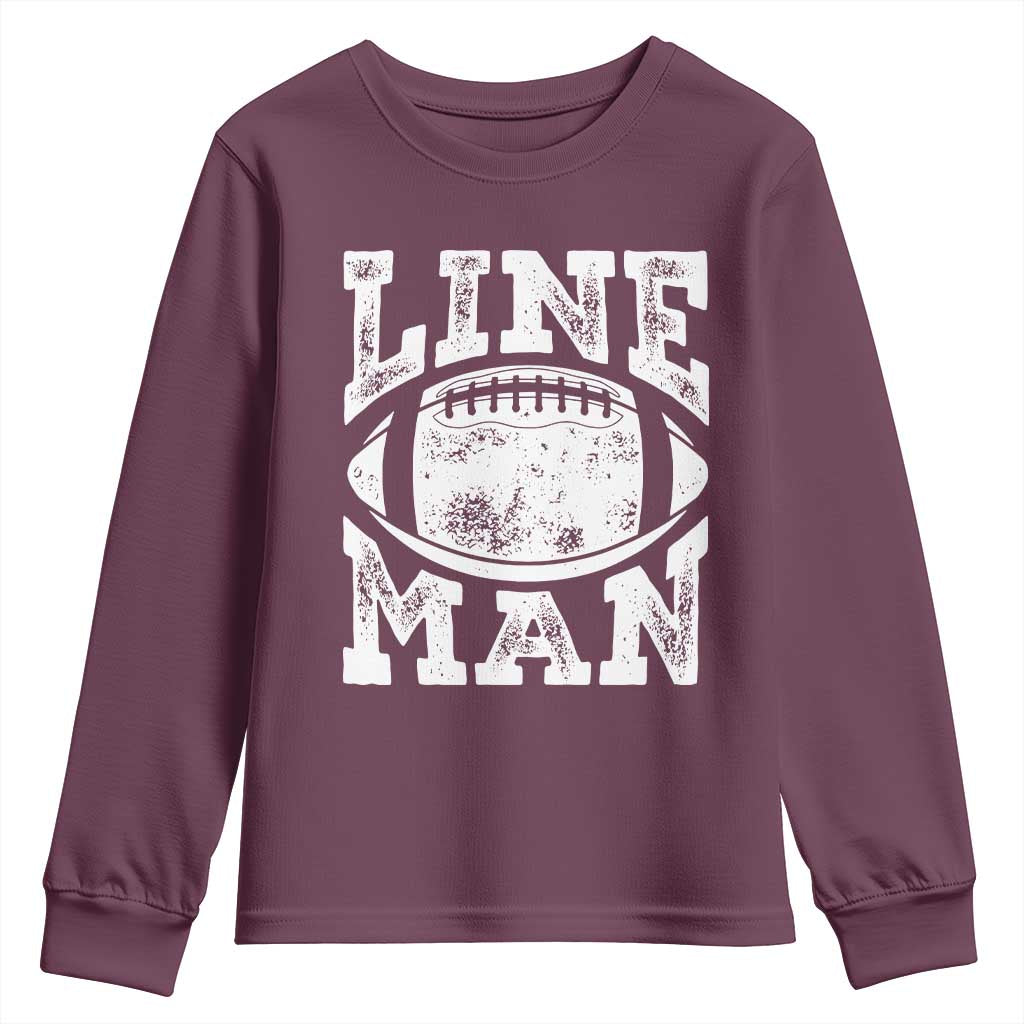 Football Linemen Youth Sweatshirt Vintage Offensive Lineman - Wonder Print Shop