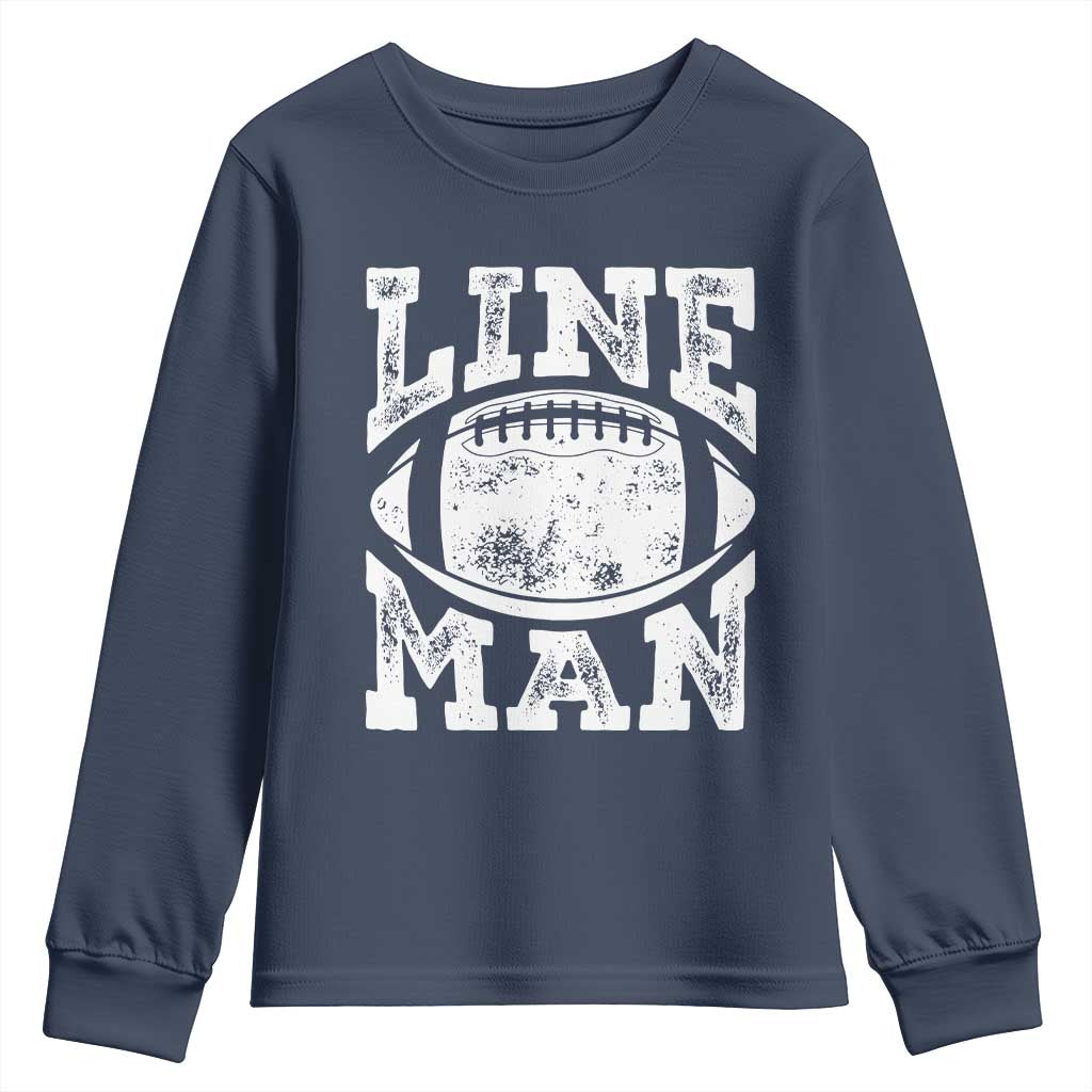 Football Linemen Youth Sweatshirt Vintage Offensive Lineman - Wonder Print Shop