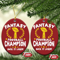 Fantasy Football Legend Christmas Ornament Suck It Loser Funny Champ Champion Draft - Wonder Print Shop