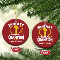 Fantasy Football Legend Christmas Ornament Suck It Loser Funny Champ Champion Draft - Wonder Print Shop