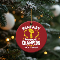 Fantasy Football Legend Christmas Ornament Suck It Loser Funny Champ Champion Draft - Wonder Print Shop