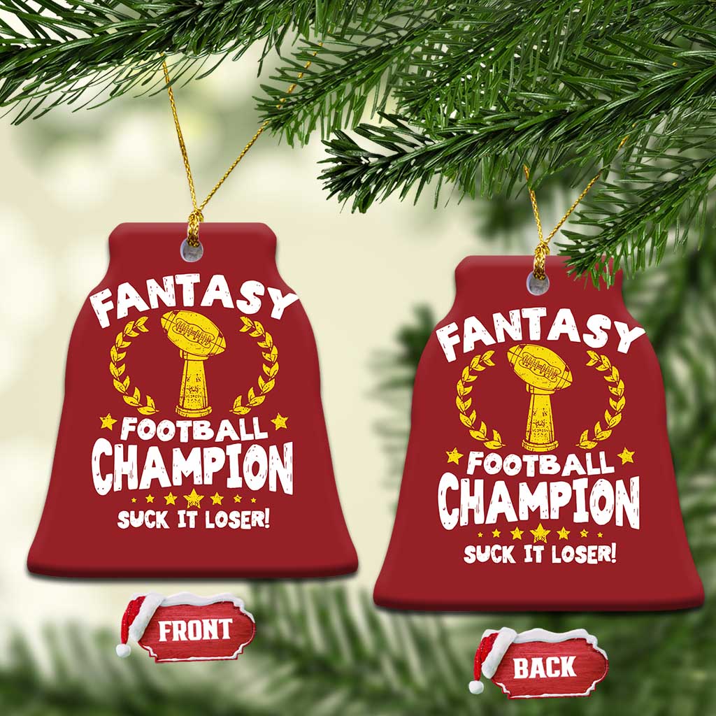 Fantasy Football Legend Christmas Ornament Suck It Loser Funny Champ Champion Draft - Wonder Print Shop